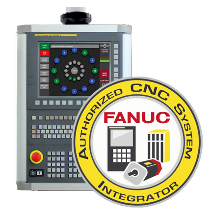 FANUC Control Authorized CNC System Integrator seal with control panel