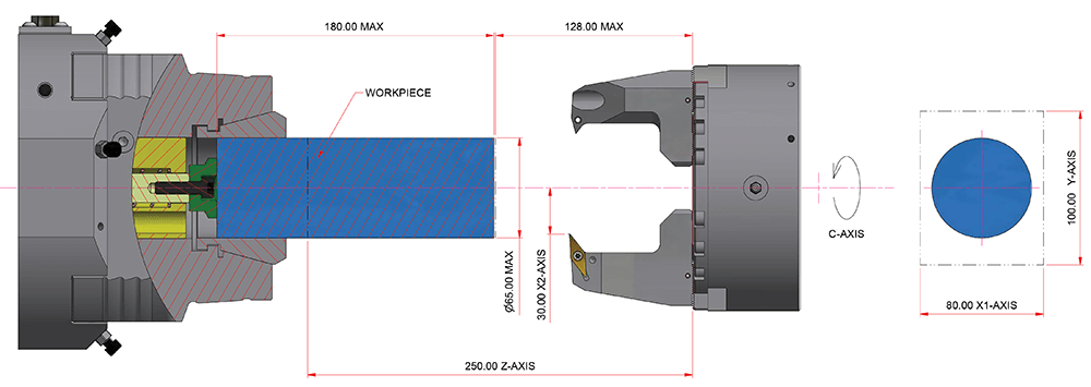 Eclipse 12 100 55/250 4-Axis Profile Toolspindle Diagram